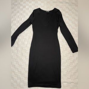 Black long sleeve maxi dress